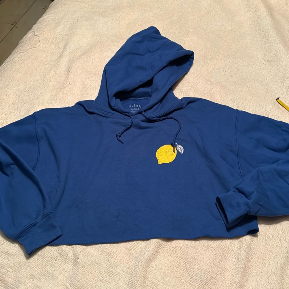 Like new “Always Sour” lemon cropped hoodie